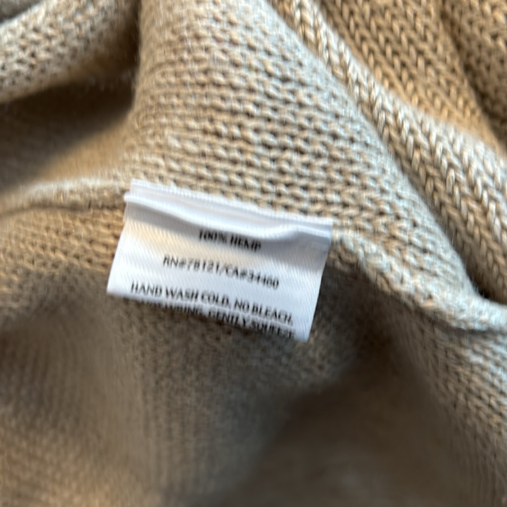 Eileen Fisher Hemp Cardigan Sweater Open-Front Knitted Long Sleeve - Picture 7 of 7